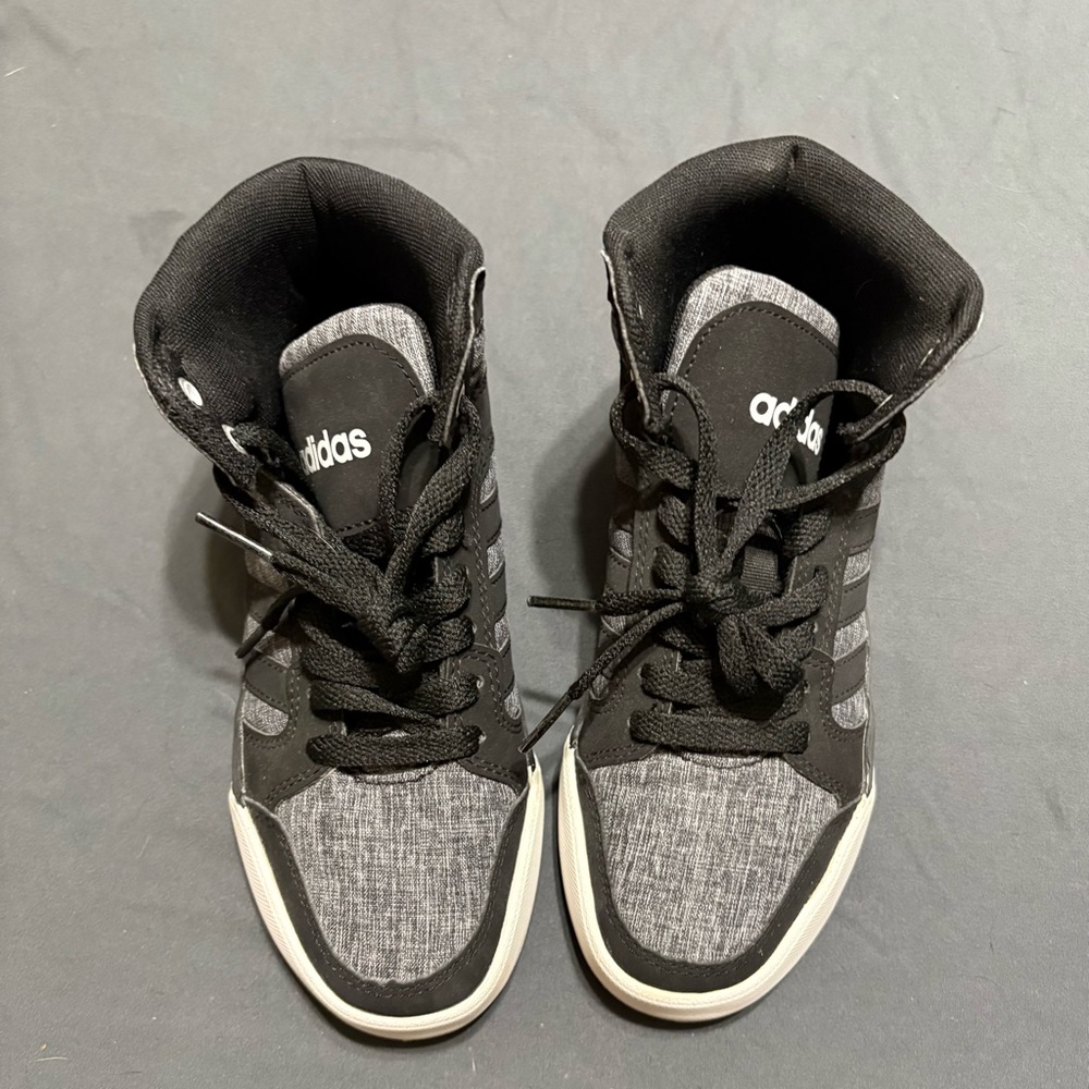 Adidas Black and Gray High-Top Sneakers